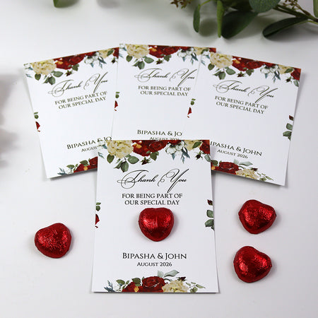 Floral Flat A6 Favour Cards FV113 – Add Your Own Chocolate Treat