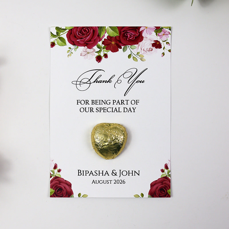 Floral Flat A6 Favour Cards FV114 – Add Your Own Chocolate Treat