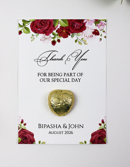 Floral Flat A6 Favour Cards FV114 – Add Your Own Chocolate Treat