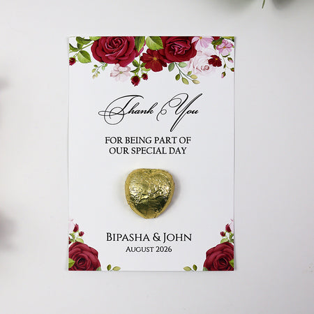 Floral Flat A6 Favour Cards FV114 – Add Your Own Chocolate Treat