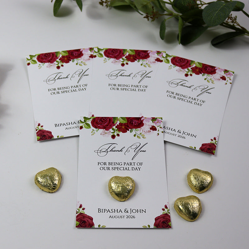 Floral Flat A6 Favour Cards FV114 – Add Your Own Chocolate Treat