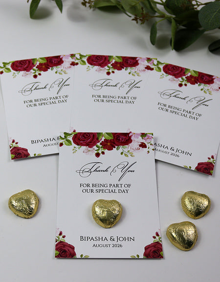 Floral Flat A6 Favour Cards FV114 – Add Your Own Chocolate Treat