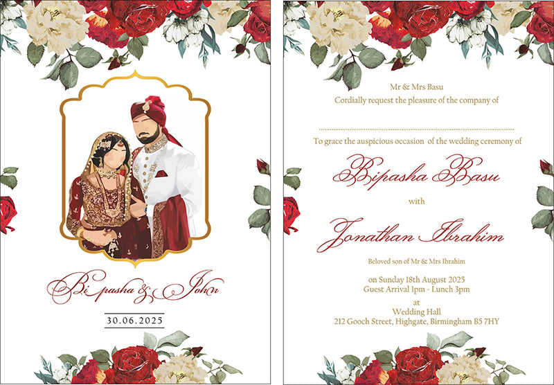 ABC 1150 Floral A5 Double Sided Invitation