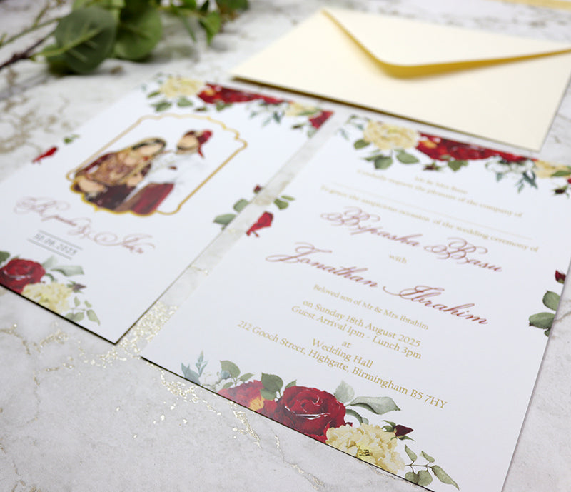 ABC 1150 Floral A5 Double Sided Invitation