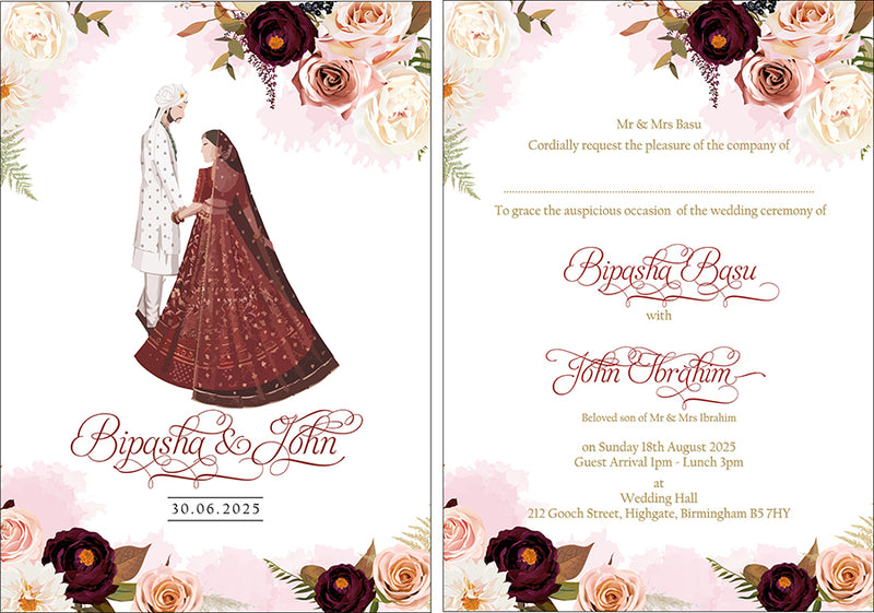 ABC 1151 Floral A5 Double Sided Invitation