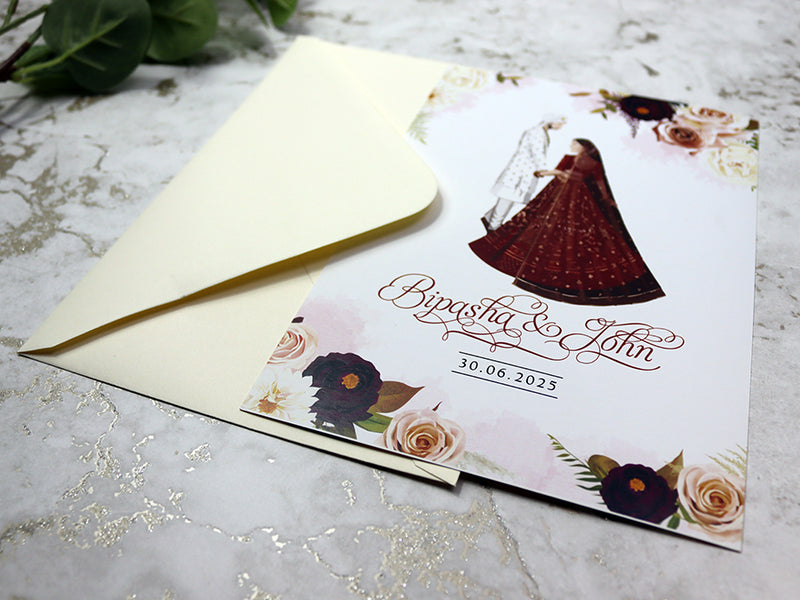 ABC 1151 Floral A5 Double Sided Invitation