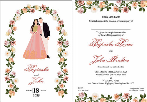 Load image into Gallery viewer, ABC 1152 Floral A5 Double Sided Invitation
