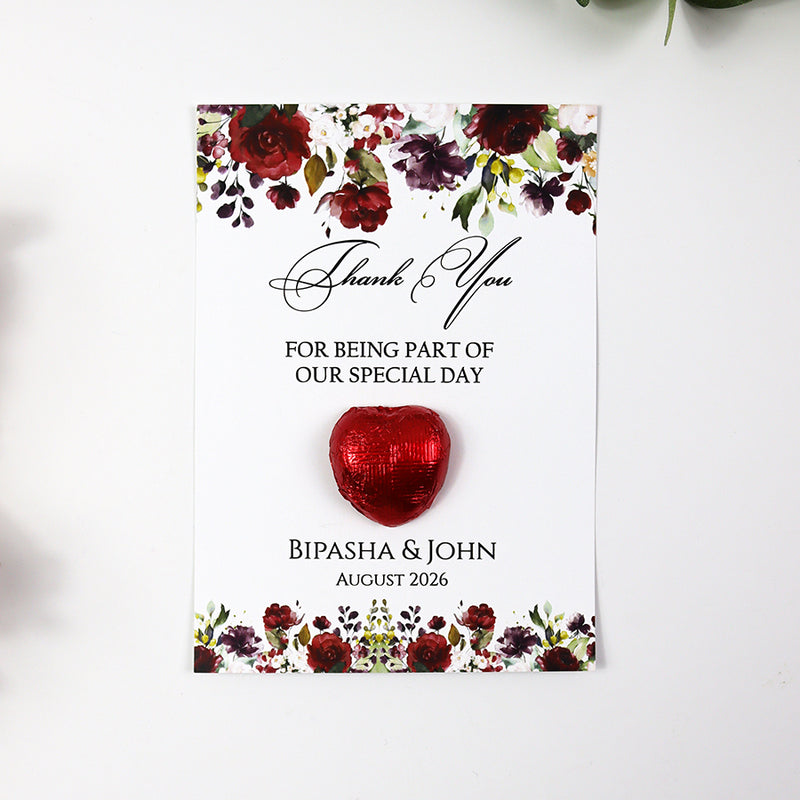 Floral Flat A6 Favour Cards FV115 – Add Your Own Chocolate Treat