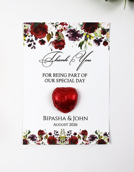 Floral Flat A6 Favour Cards FV115 – Add Your Own Chocolate Treat