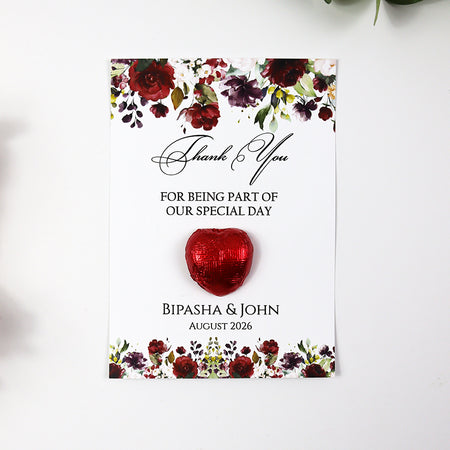 Floral Flat A6 Favour Cards FV115 – Add Your Own Chocolate Treat