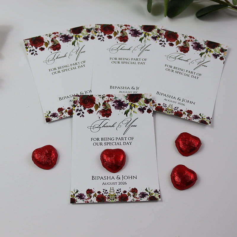 Floral Flat A6 Favour Cards FV115 – Add Your Own Chocolate Treat