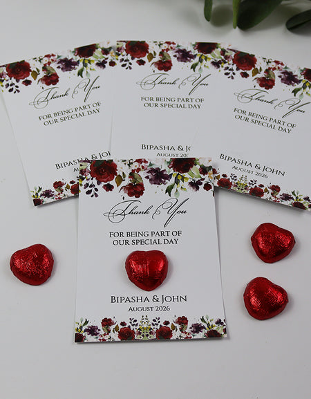 Floral Flat A6 Favour Cards FV115 – Add Your Own Chocolate Treat
