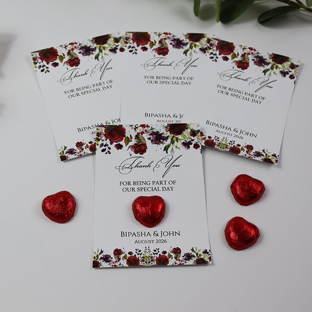 Floral Flat A6 Favour Cards FV115 – Add Your Own Chocolate Treat
