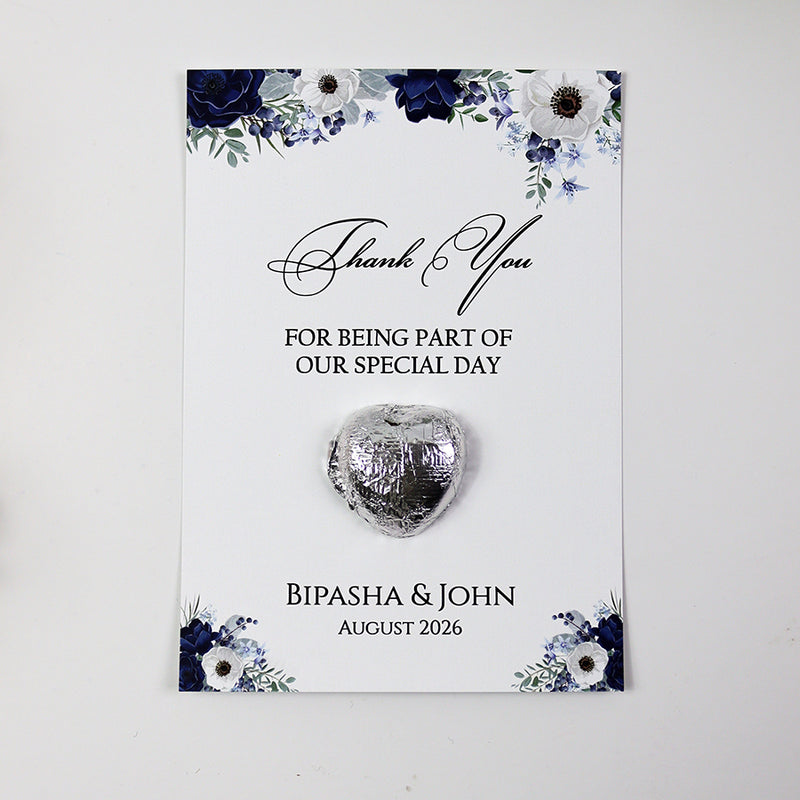 Floral Flat A6 Favour Cards FV116 – Add Your Own Chocolate Treat