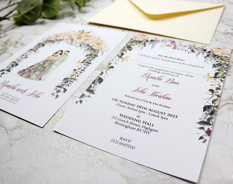 ABC 1171 Floral A5 Double Sided Invitation