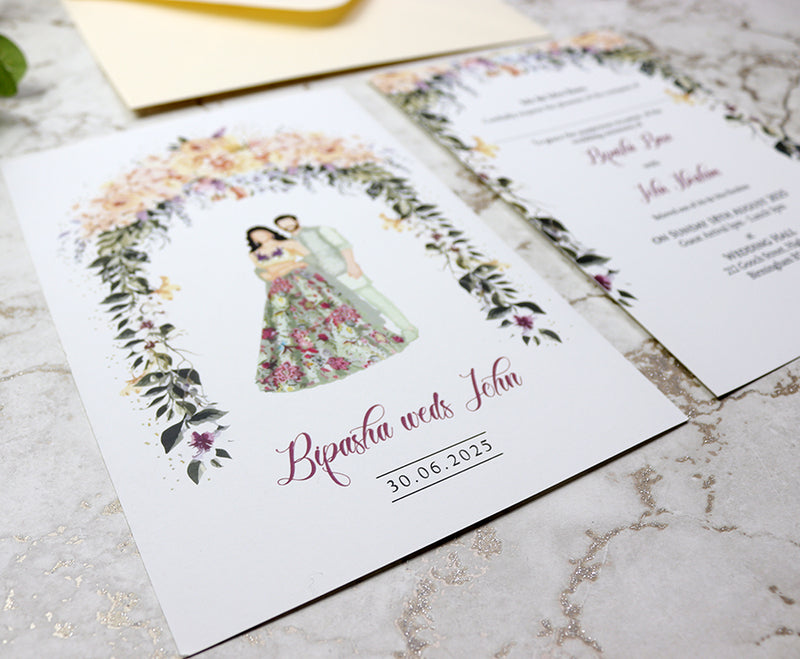 ABC 1171 Floral A5 Double Sided Invitation