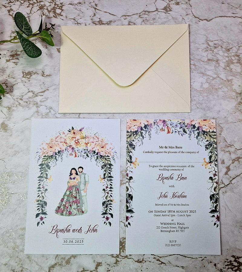 ABC 1171 Floral A5 Double Sided Invitation