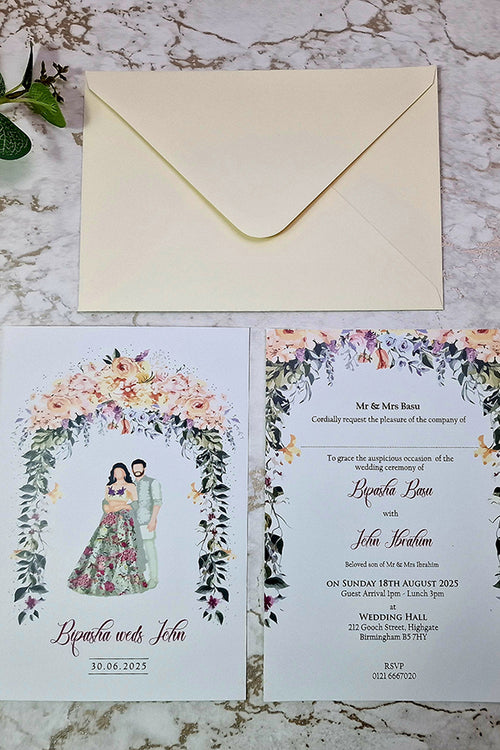 Load image into Gallery viewer, ABC 1171 Floral A5 Double Sided Invitation
