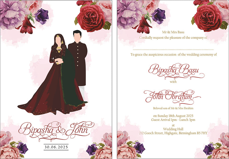 ABC 1172 Floral A5 Double Sided Invitation