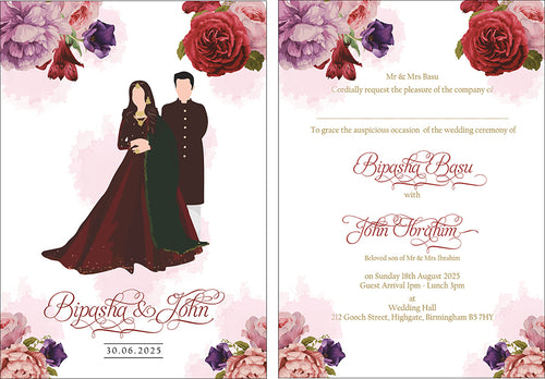 Load image into Gallery viewer, ABC 1172 Floral A5 Double Sided Invitation
