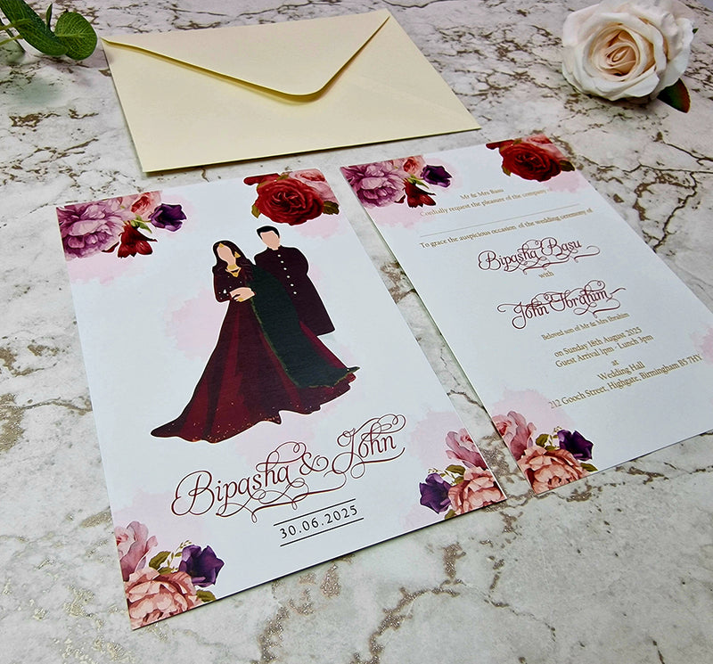 ABC 1172 Floral A5 Double Sided Invitation
