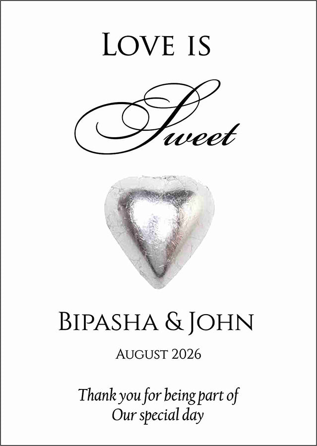 simple flat favour for chocolate wedding part