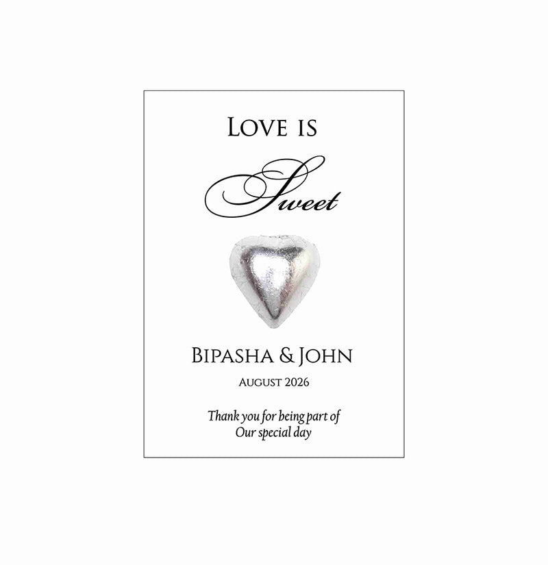 simple flat favour for chocolate wedding part