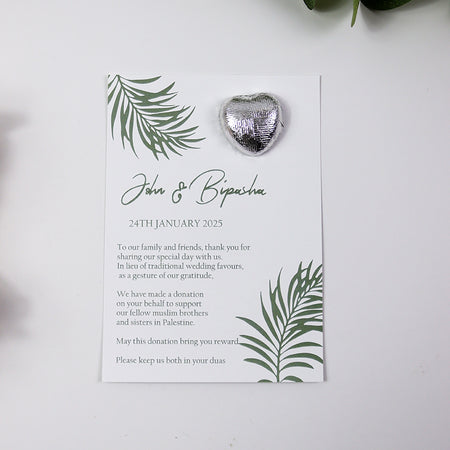Leaf Flat A6 Favour Cards FV120 – Add Your Own Chocolate Treat