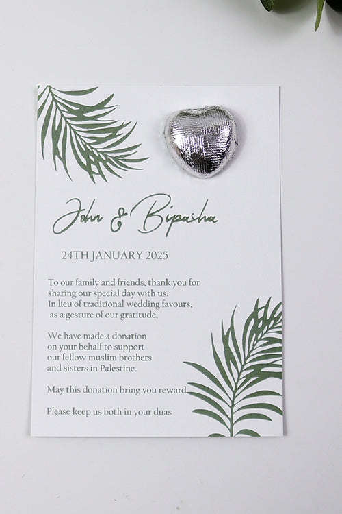 Load image into Gallery viewer, Leaf Flat A6 Favour Cards FV120 – Add Your Own Chocolate Treat
