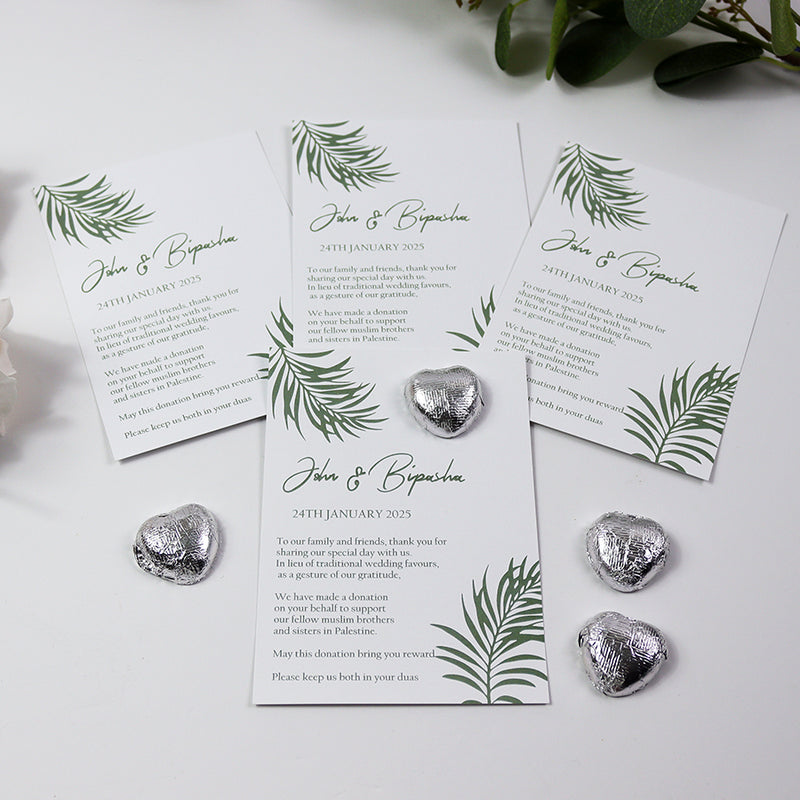 Leaf Flat A6 Favour Cards FV120 – Add Your Own Chocolate Treat