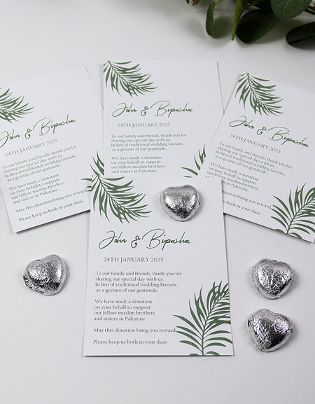 Leaf Flat A6 Favour Cards FV120 – Add Your Own Chocolate Treat