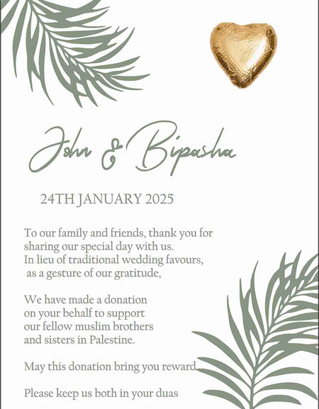 green leaf flat favour for chocolate wedding party