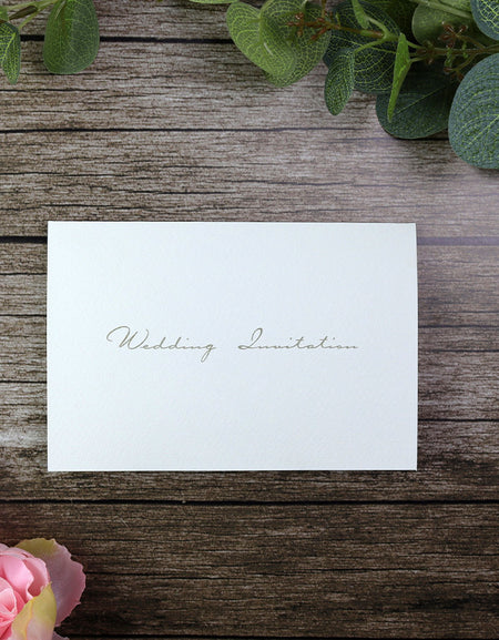 Panache 1219 simple white single fold wedding invitation