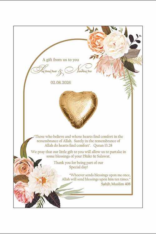 Load image into Gallery viewer, arch floral flat favour for chocolate wedding party

