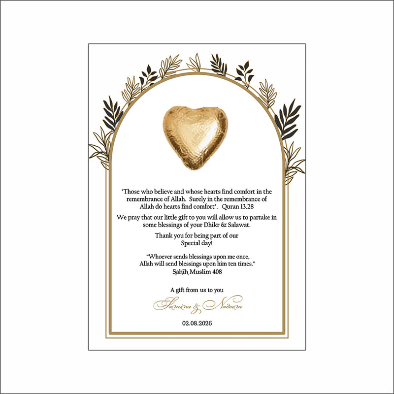 Floral Flat A6 Favour Cards FV122 – Add Your Own Chocolate Treat