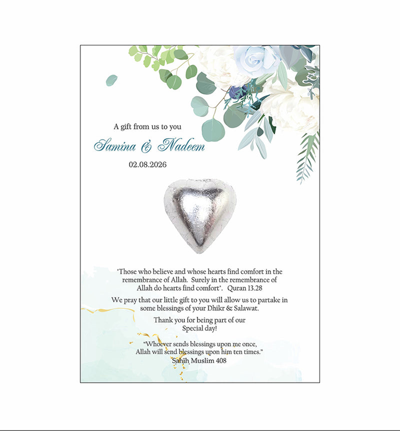 Floral Flat A6 Favour Cards FV123 – Add Your Own Chocolate Treat