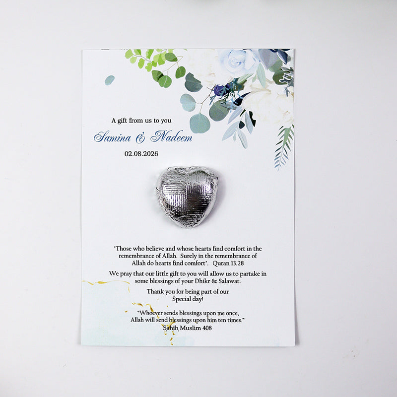 Floral Flat A6 Favour Cards FV123 – Add Your Own Chocolate Treat