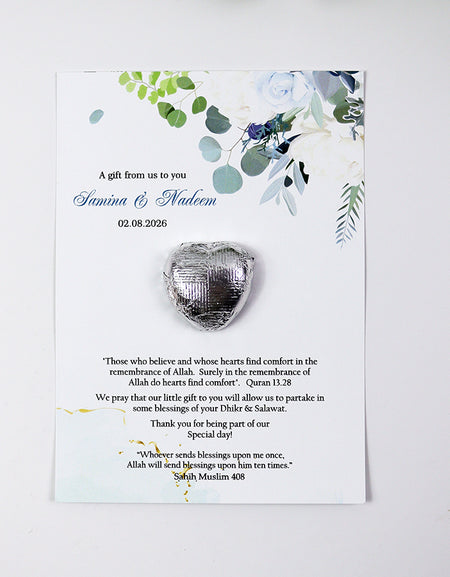 Floral Flat A6 Favour Cards FV123 – Add Your Own Chocolate Treat