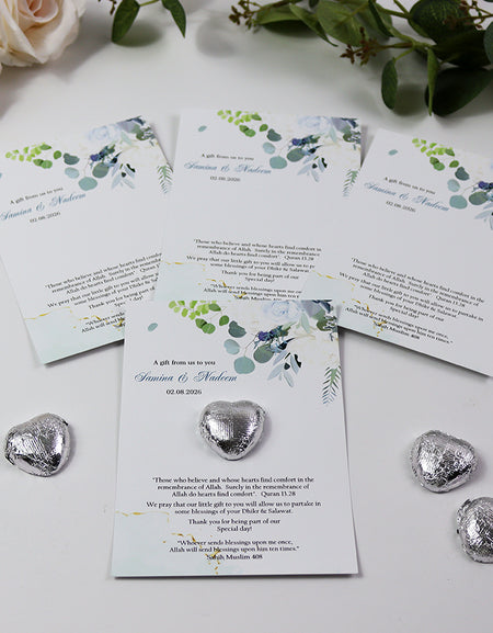 Floral Flat A6 Favour Cards FV123 – Add Your Own Chocolate Treat