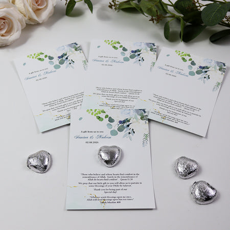 Floral Flat A6 Favour Cards FV123 – Add Your Own Chocolate Treat