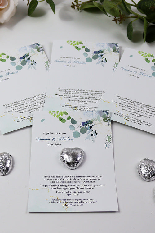 Load image into Gallery viewer, Floral Flat A6 Favour Cards FV123 – Add Your Own Chocolate Treat
