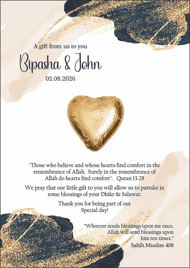 Marble Flat A6 Favour Cards FV124 – Add Your Own Chocolate Treat