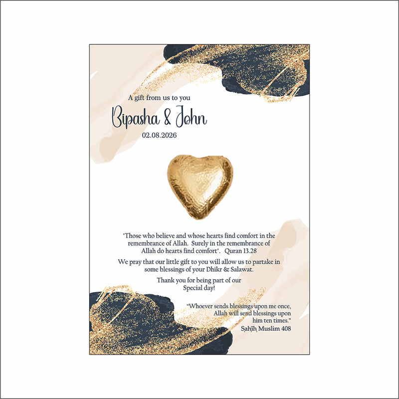 Marble Flat A6 Favour Cards FV124 – Add Your Own Chocolate Treat