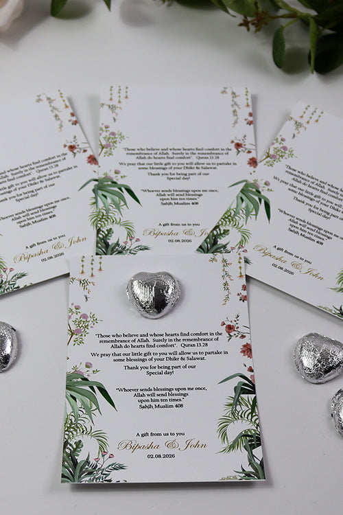 Load image into Gallery viewer, Floral Flat A6 Favour Cards FV125 – Add Your Own Chocolate Treat
