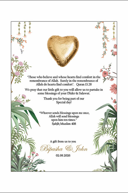 Load image into Gallery viewer, Floral Flat A6 Favour Cards FV125 – Add Your Own Chocolate Treat
