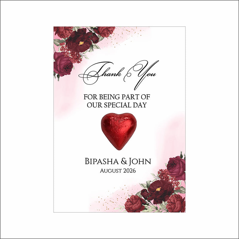 Floral Flat A6 Favour Cards FV127 – Add Your Own Chocolate Treat
