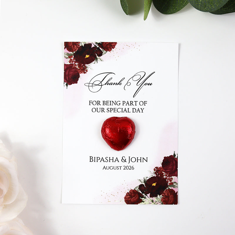 Floral Flat A6 Favour Cards FV127 – Add Your Own Chocolate Treat