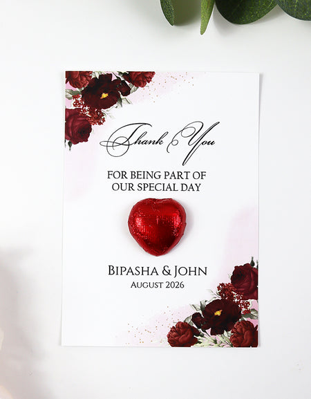 Floral Flat A6 Favour Cards FV127 – Add Your Own Chocolate Treat