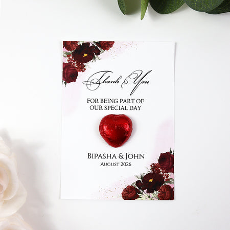 Floral Flat A6 Favour Cards FV127 – Add Your Own Chocolate Treat