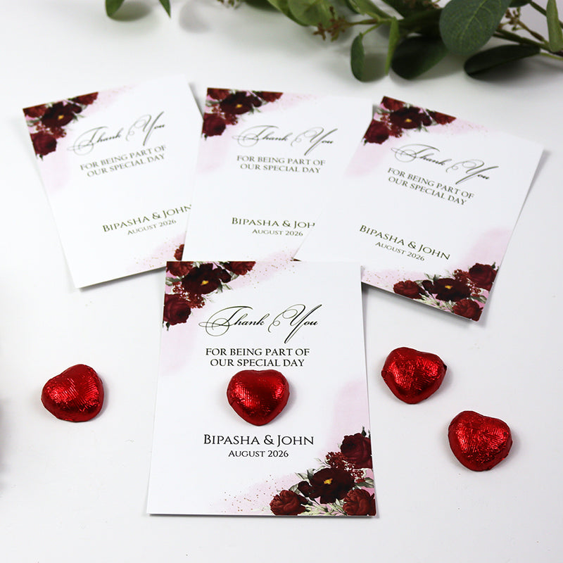Floral Flat A6 Favour Cards FV127 – Add Your Own Chocolate Treat